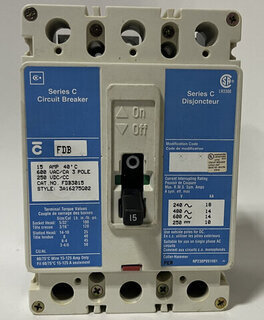 CH - FDB3015 - 15A 3P 600V Breaker Product Image